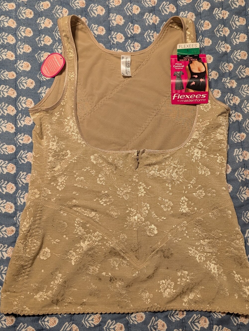 Flexees MaidenformTummy Waist and Back Firm Control Torsette Shapewear sz L NWT
